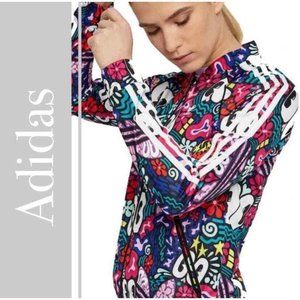 Adidas x Hattie Stewart SST Track Jacket Muti-Colored Abstract Eye Print Size S